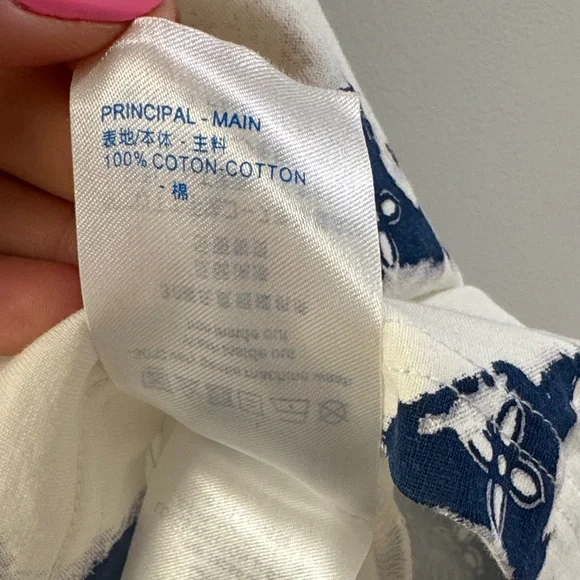 Louis Vuitton Navy and White Patterned Tee - Picture 7 of 12